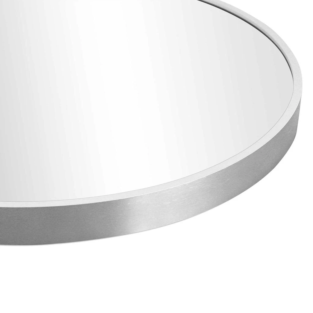 Hivvago 39" Silver Arch Metal Framed Bathroom Vanity Mirror 3