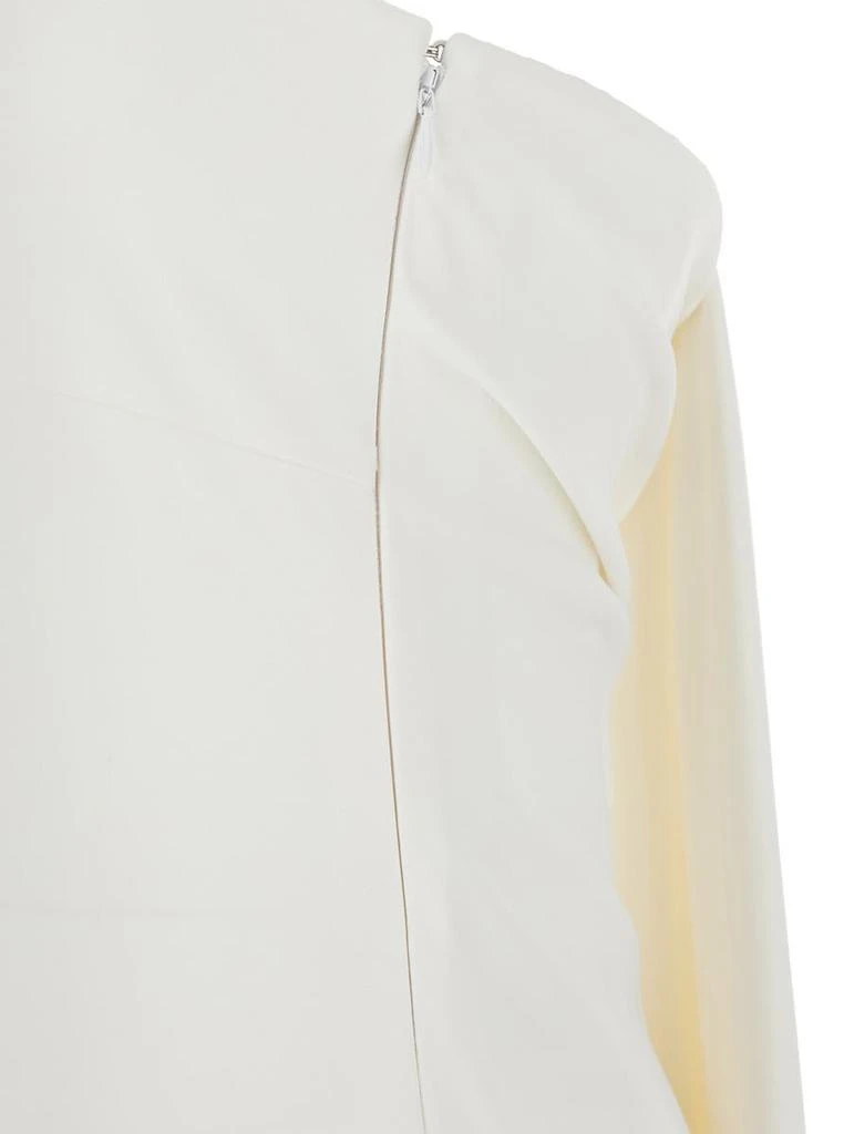 Jacquemus 'Le Robe Bustier' White Off-Shoulder Long Dress With Folded Train On The Rear In Viscose Stretch Woman 3