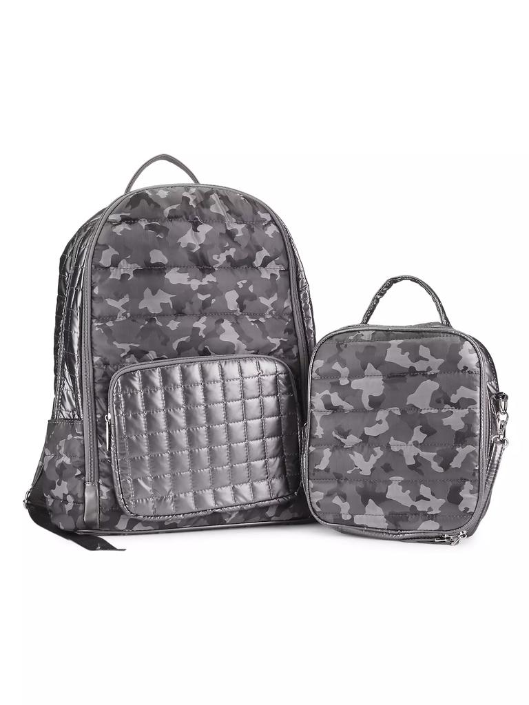 Bari Lynn Kid's Quilted Camo Backpack & Lunch Box Set