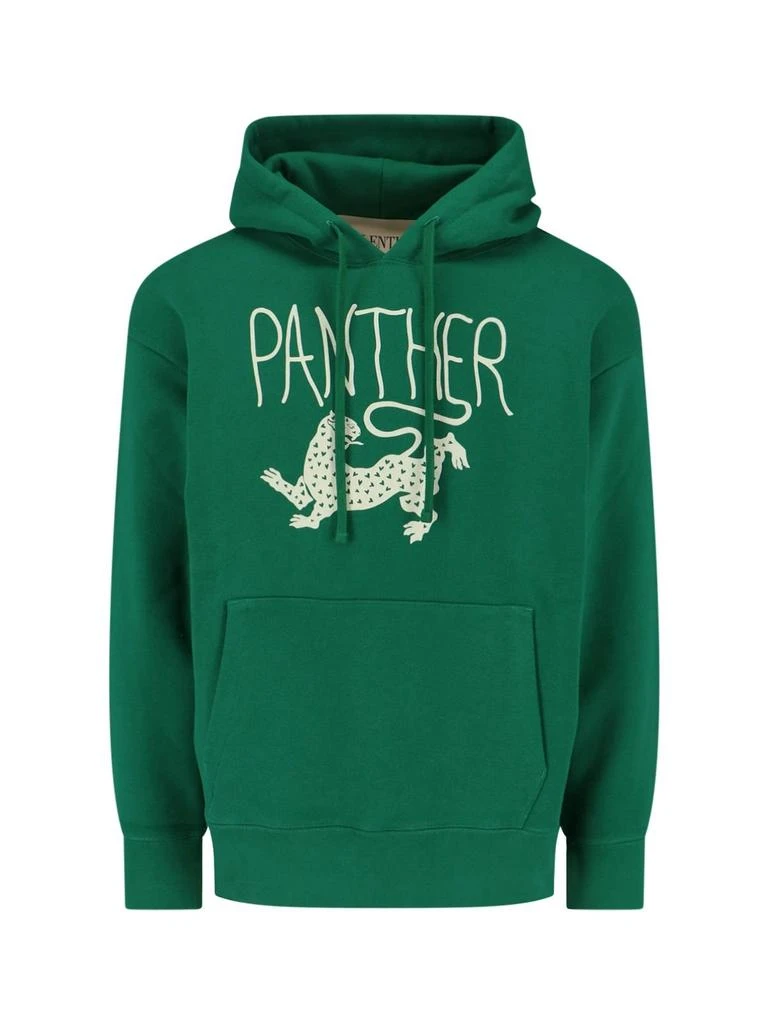 Valentino Valentino Animal Printed Drawstring Hoodie from Cettire