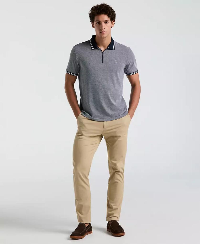 Original Penguin Men's Quarter-Zip Jacquard Polo Shirt