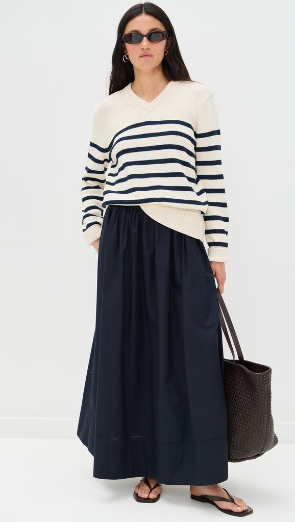 Jenni Kayne Cotton Kate V Neck Pullover