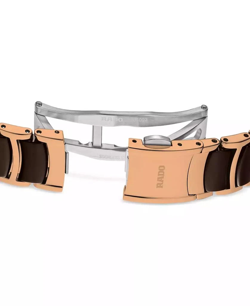 Rado Women's Swiss Centrix Diamond Accent Brown Ceramic & Rose Gold PVD Bracelet Watch 31mm 4