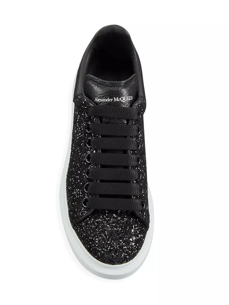 Alexander McQueen Women's Glitter Leather Platform Sneakers 5