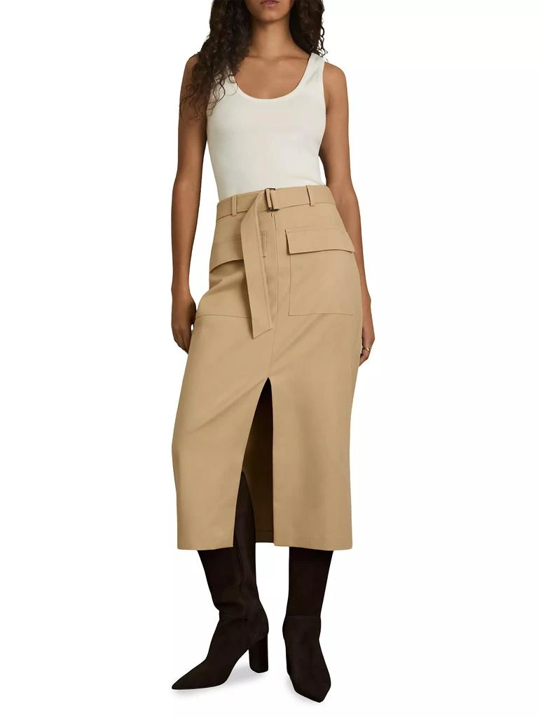 REISS Oakley Cotton-Blend Pencil Skirt 2