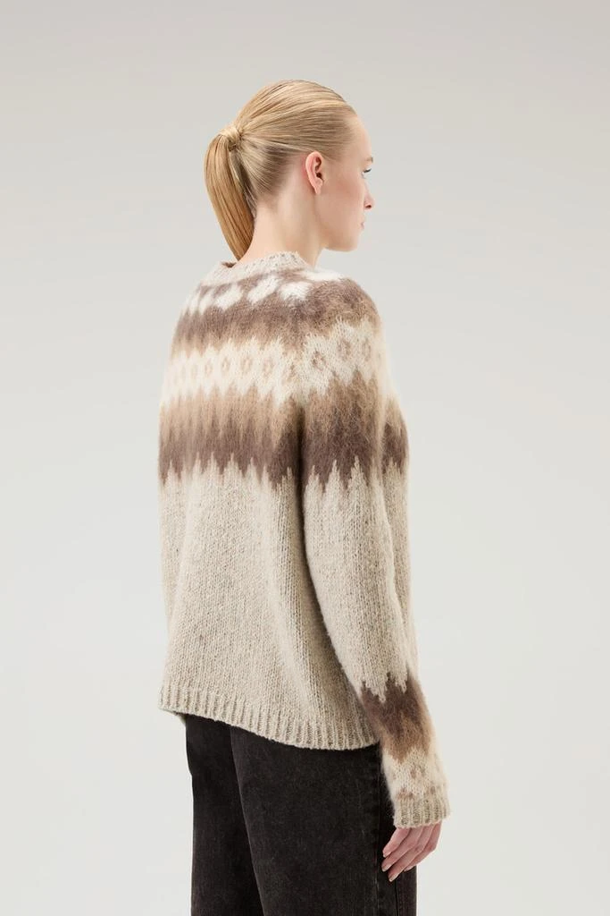 WOOLRICH Fair Isle Pullover in Wool and Mohair Blend - Women - Blue 3