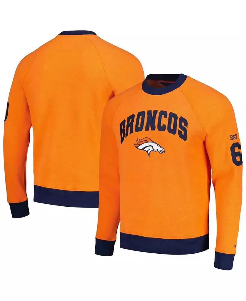 Tommy Hilfiger Men's Orange Denver Broncos Reese Raglan Tri-Blend Pullover Sweatshirt 1