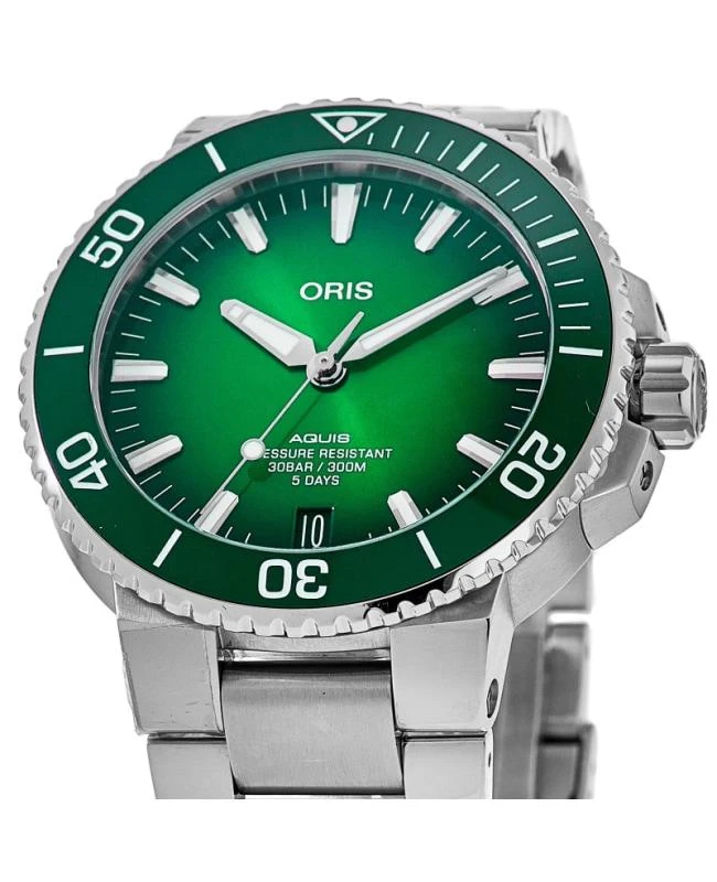Oris Oris Aquis Date 43mm Green Dial Steel Men's Watch 01 400 7763 4157-07 8 24 09PEB 2