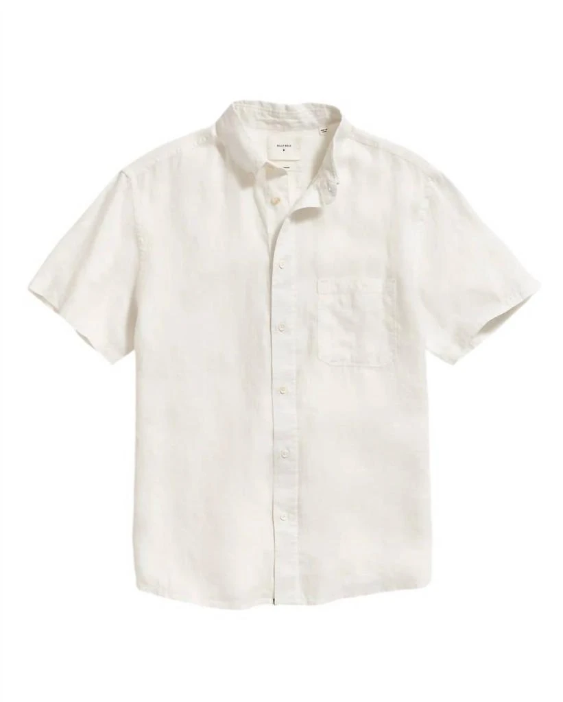 Billy Reid Short Sleeve Tuscumbia Shirt Button Down Shirt In White 3