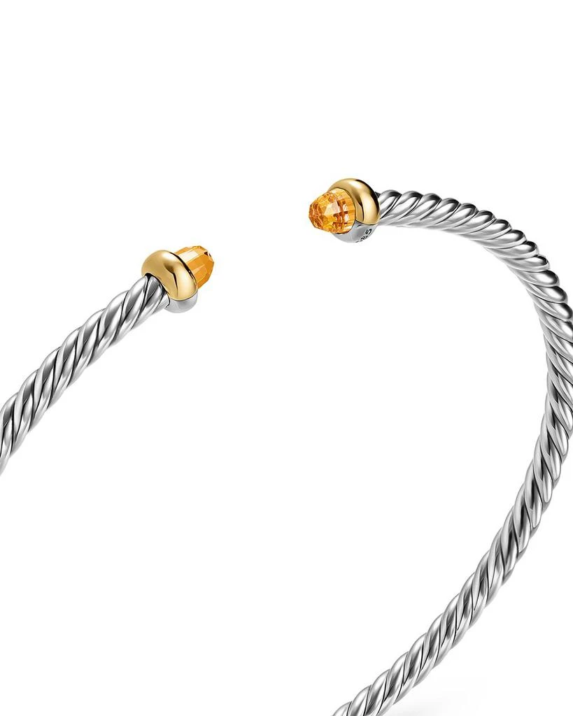 David Yurman Micro Cable Flex® Bracelet in Sterling Silver with 14K Yellow Gold and Citrine, 2.6mm 4