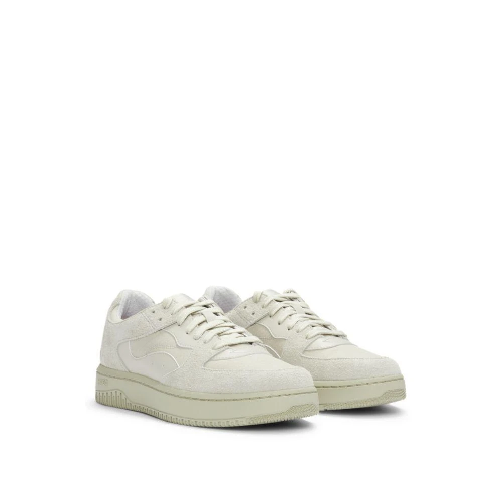 Hugo Boss Mixed-material trainers with suede and honeycomb ripstop 1
