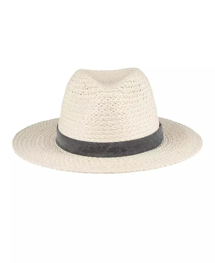 Levi's Men's Straw Panama Hat with Denim Washed Band