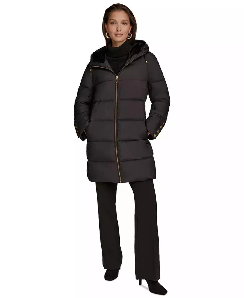 Donna Karan New York Women's Hooded Down Puffer Coat 8