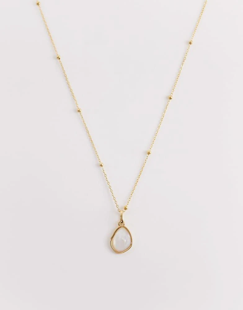 Abbott Lyon Abbott Lyon moonstone pendant necklace in 18k plated stainless steel in gold