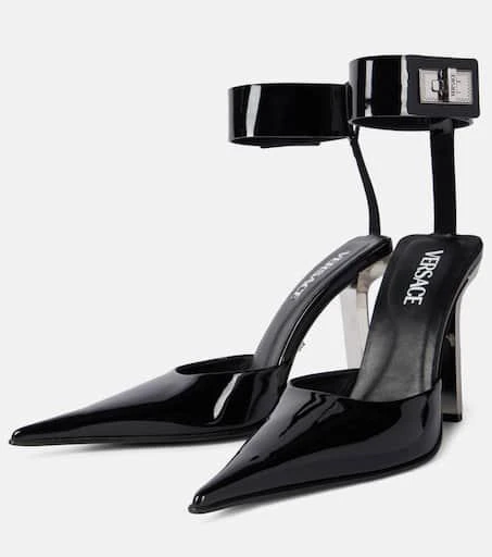 Versace Patent leather slingback pumps 5