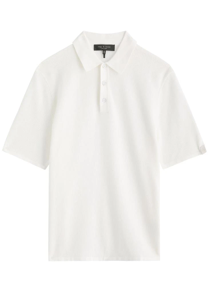 Rag & Bone Harvey open-knit cotton-blend polo shirt 1