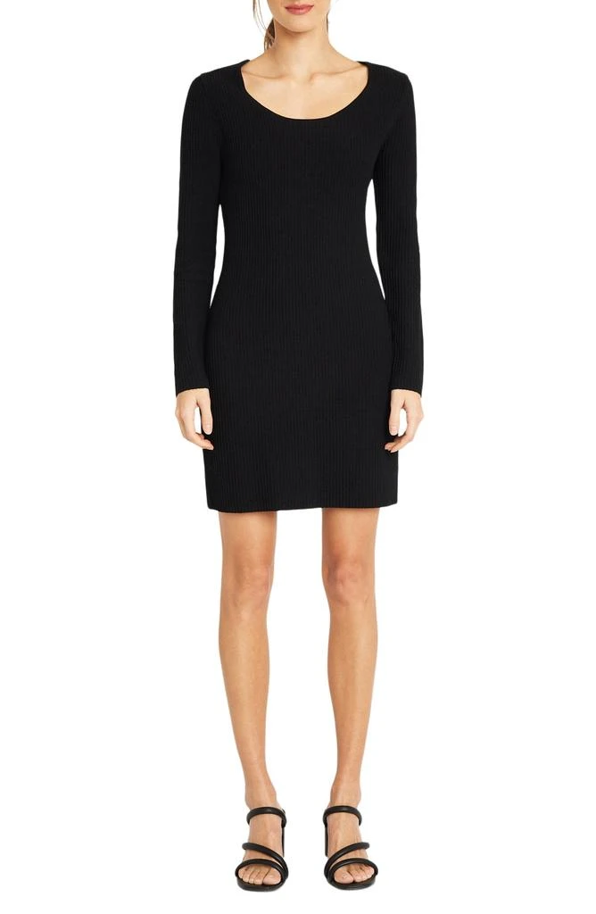 DONNA MORGAN FOR MAGGY Rib Long Sleeve Body-Con Dress 1