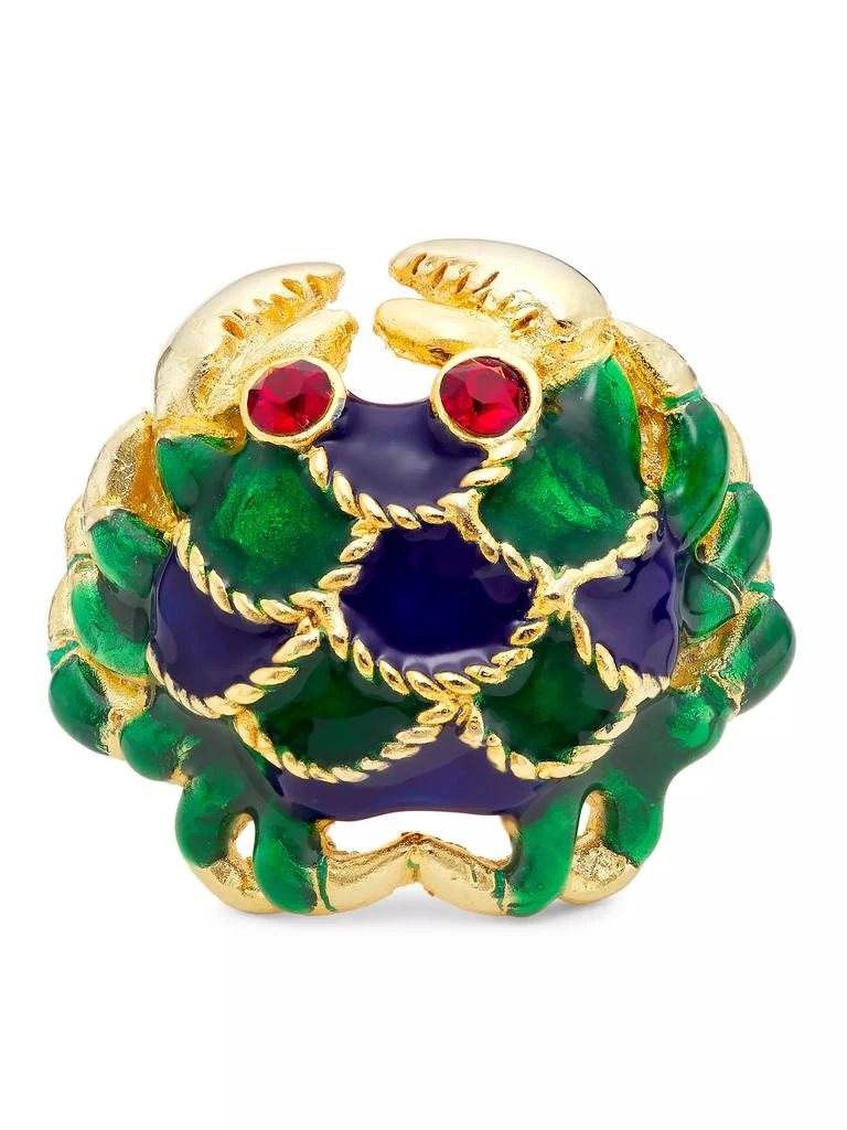 Kenneth Jay Lane 22K Gold-Plated, Enamel & Faux Ruby Crab Ring 4