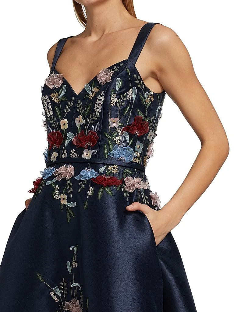 amsale mikado a-line midi-dress Amsale Women's Flared Mikado Midi-Dress - Navy