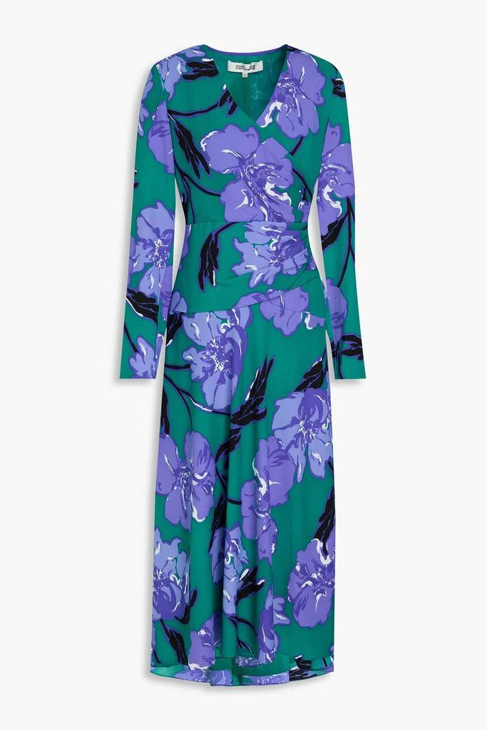 Diane von Furstenberg Feronia draped floral-print crepe midi dress
