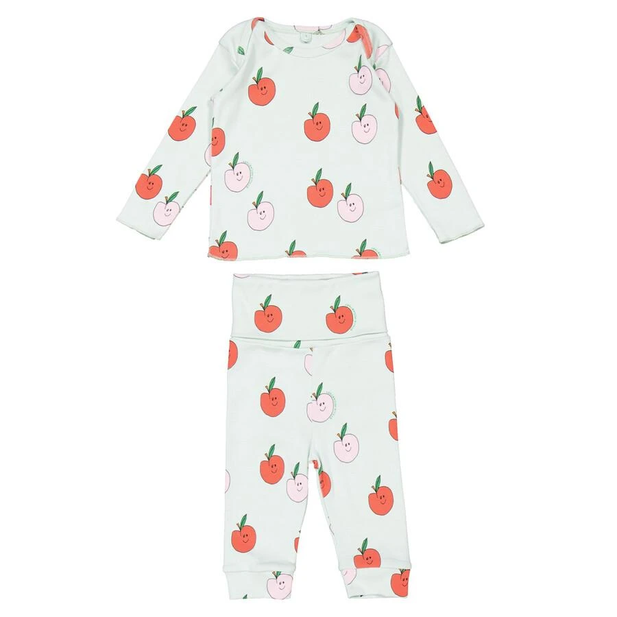 Stella McCartney Kids Graphic Apple Print Long Sleeve Pajama Set