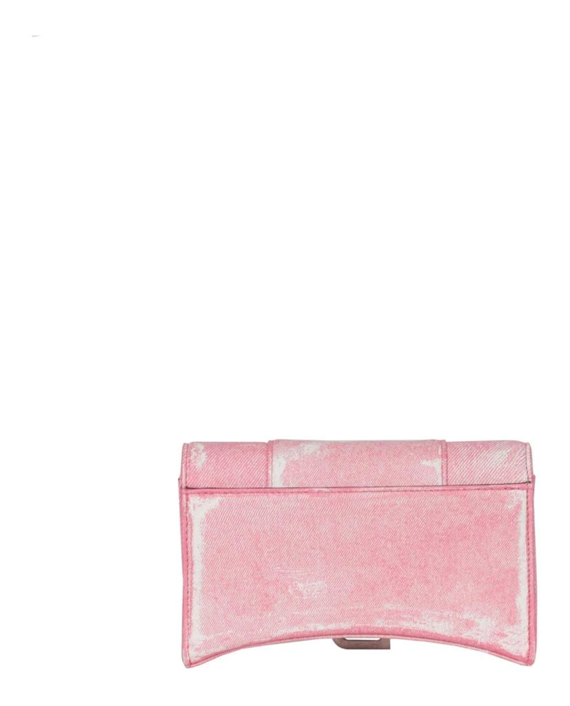 Balenciaga Denim Print Hourglass Wallet On A Chain 5