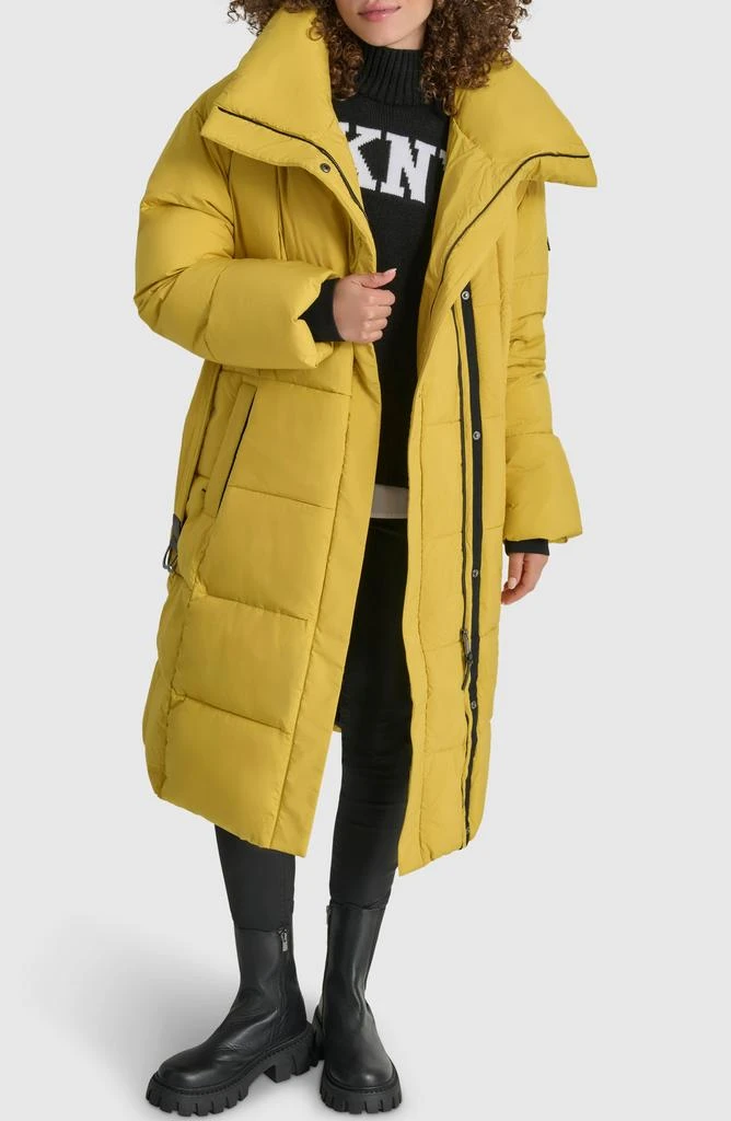 DKNY Asymmetrical Belted Water Resistant Puffer Jacket 1