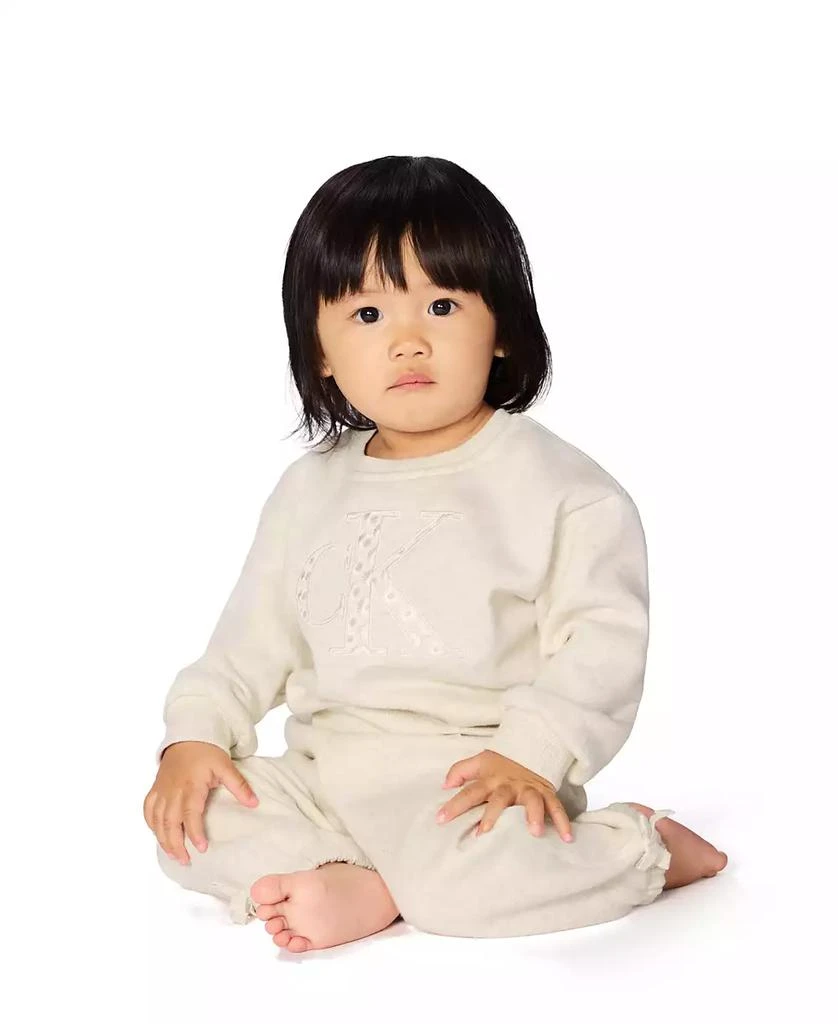 Calvin Klein Baby Girls
 Fleece Sweatshirt and Pant, 2-Piece Set 2