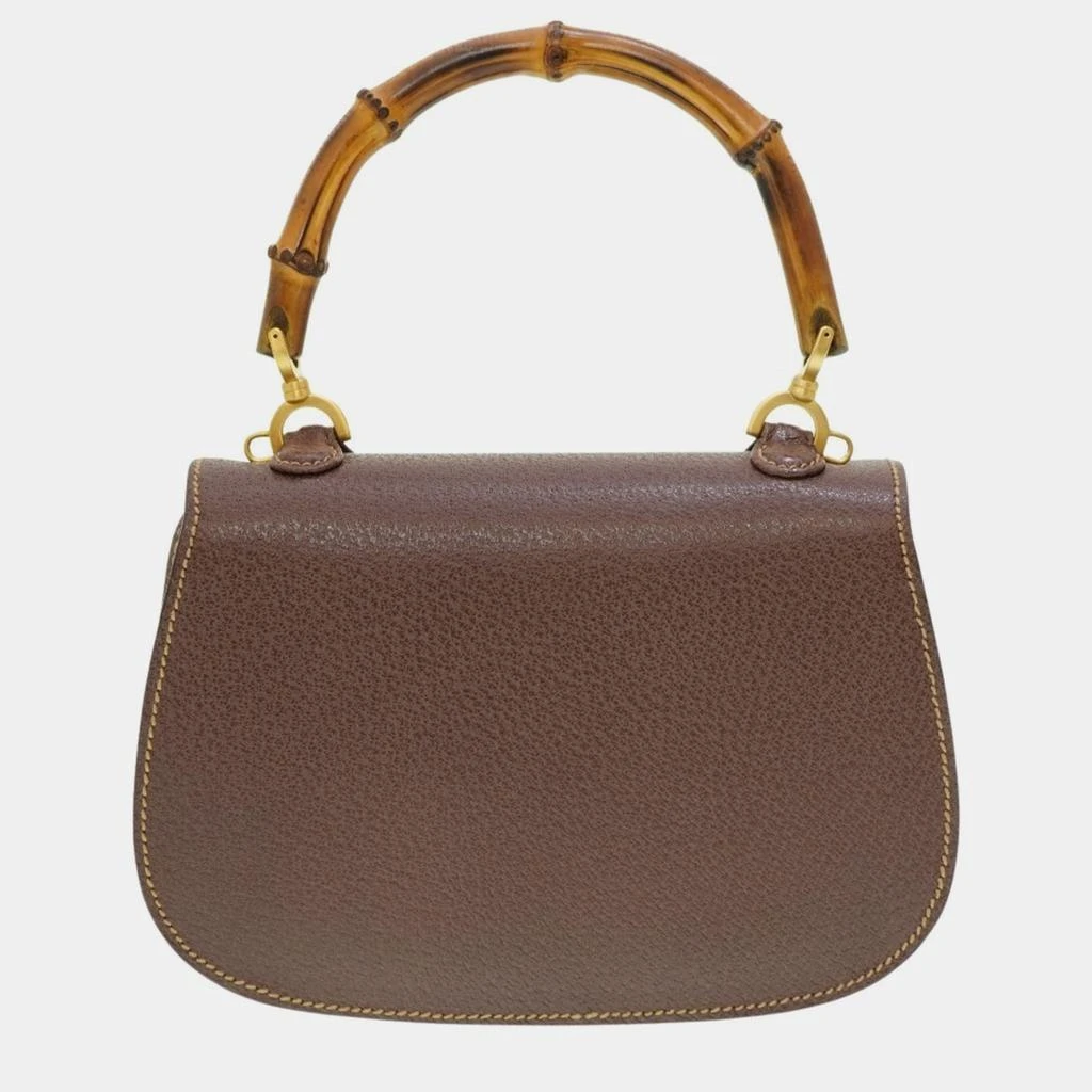 Gucci Gucci Leather Small Vintage Bamboo Convertible Top Handle Bag 2