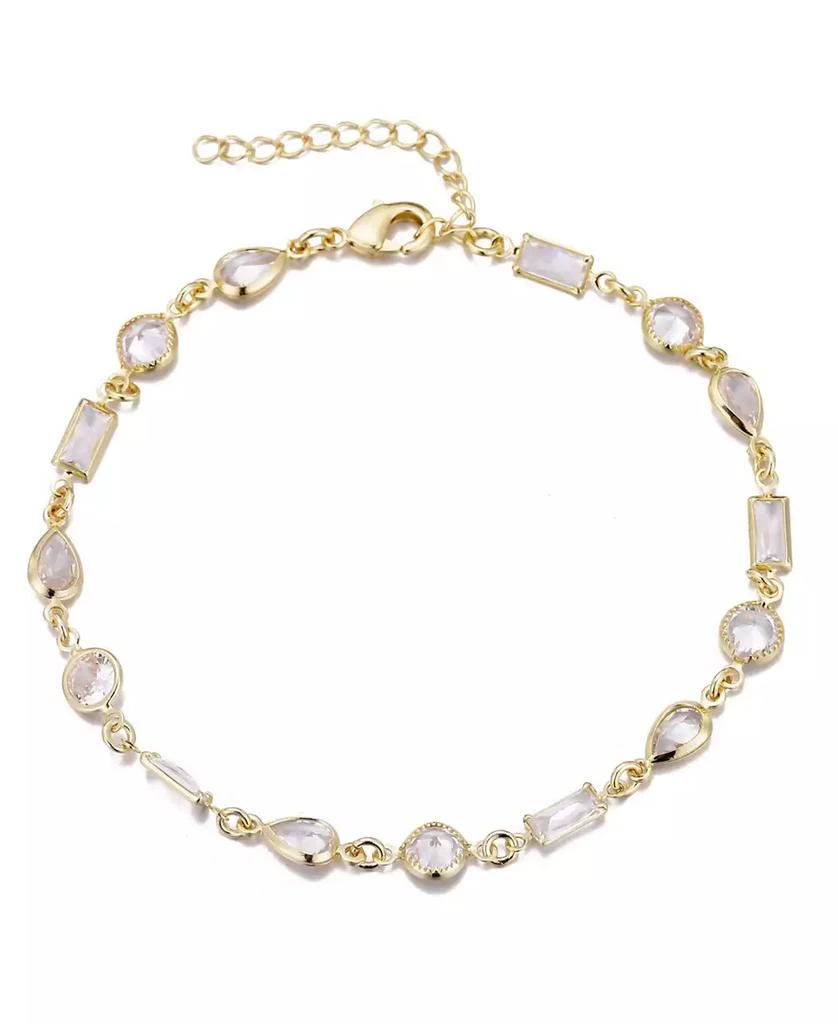 ADORNIA Gold Plated Crystal Mixed Shape Bracelet