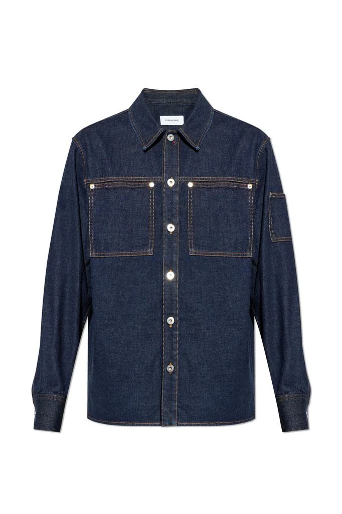 Salvatore Ferragamo Ferragamo Long-Sleeved Denim Shirt from Cettire