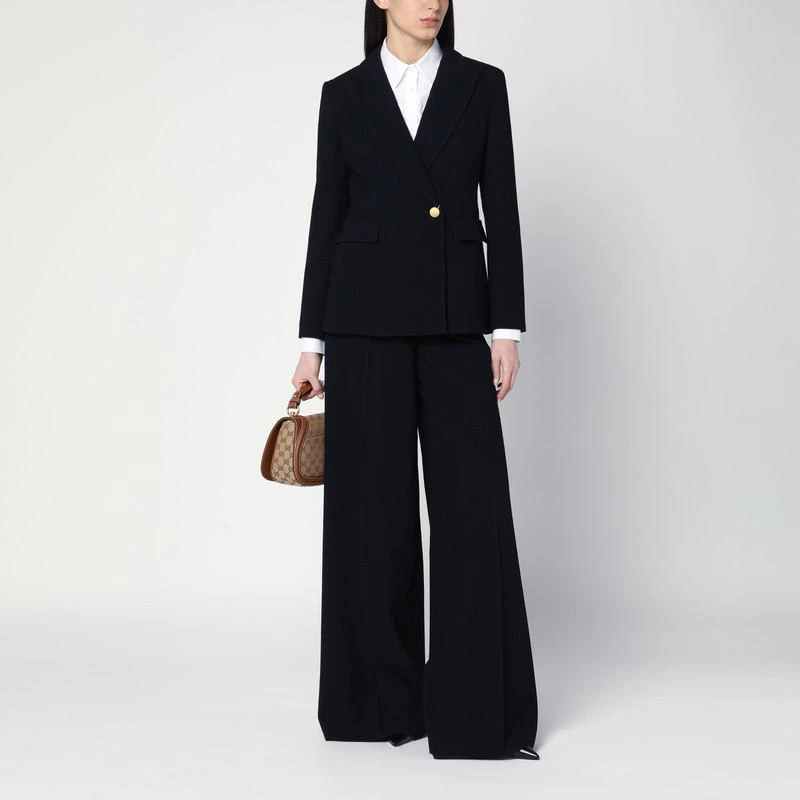 Max Mara Blue jacket in wool gabardine 2