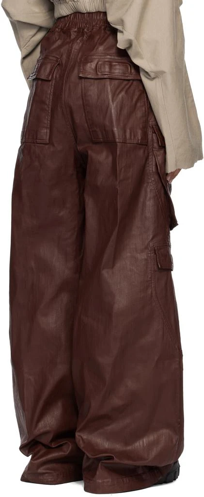 Rick Owens Burgundy Concordians Double Jumbo Belas Denim Cargo Pants 3