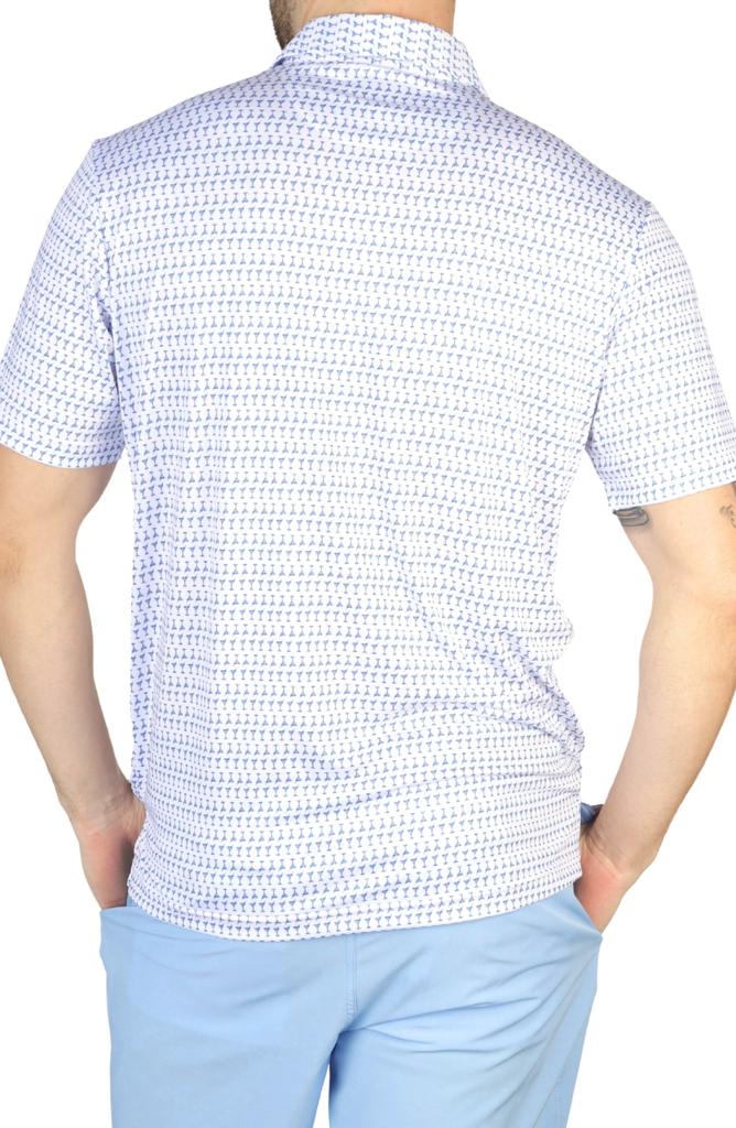 TailorByrd Martini Glasses Print Performance Polo