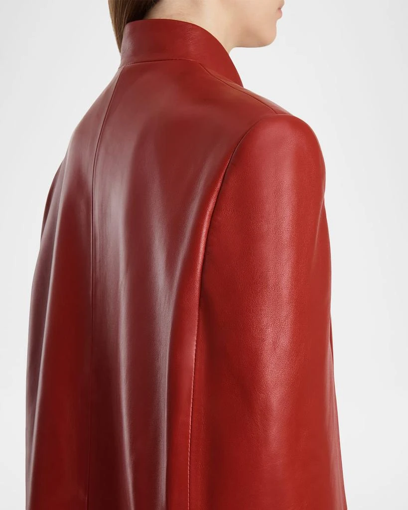 Khaite Dolso Single-Breasted Leather Cape Jacket 6