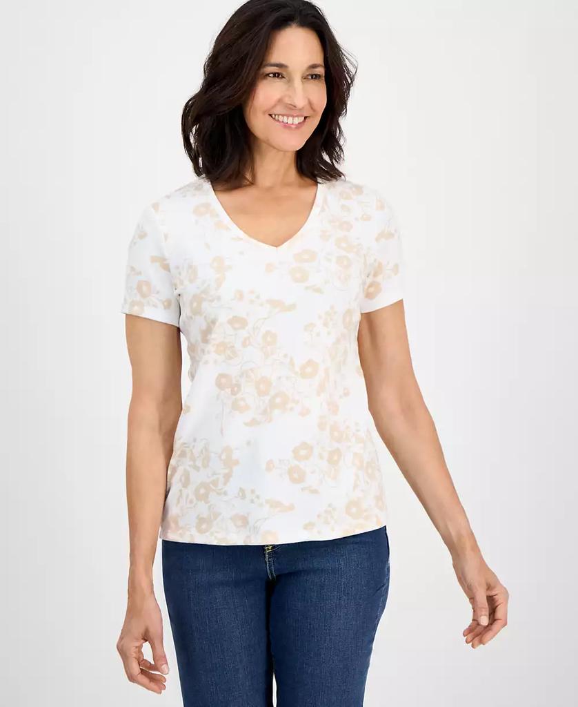 売れ筋商品|||スタイルアンドコー カットソー トップス レディース Women's Printed Mixed-Media Short-Sleeve Top, Exclusively at Macy's Deep Black Combo Style & Co Women's Printed Mixed-Media Short-Sleeve Top