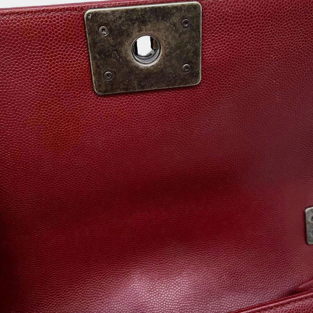 Chanel Chanel Red Caviar Leather Small Chevron Boy Bag 13