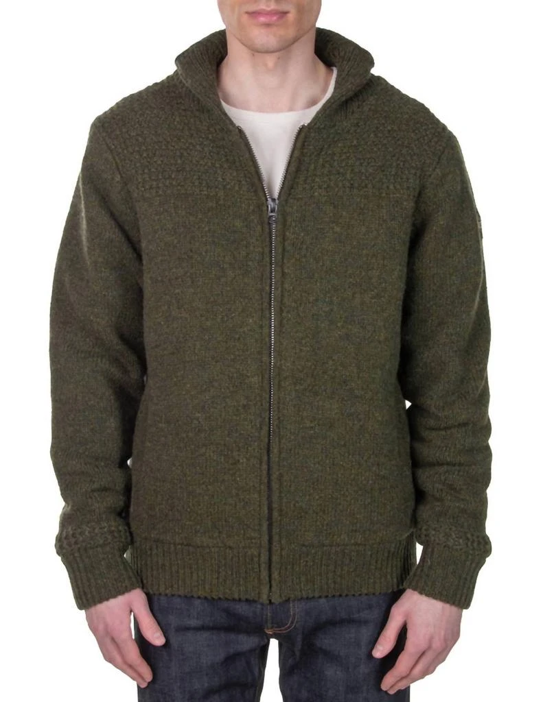 Schott Shawl Collar Sweater Jacket In Moss