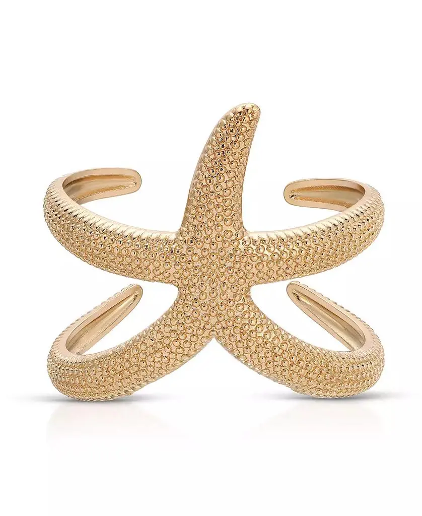 Ettika Jewelry 18k Gold Plated Starfish Arm Cuff Bracelet