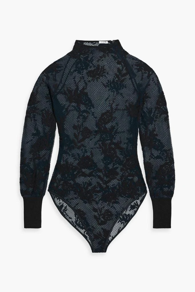 Alaïa Embroidered cotton-blend lace turtleneck bodysuit 1