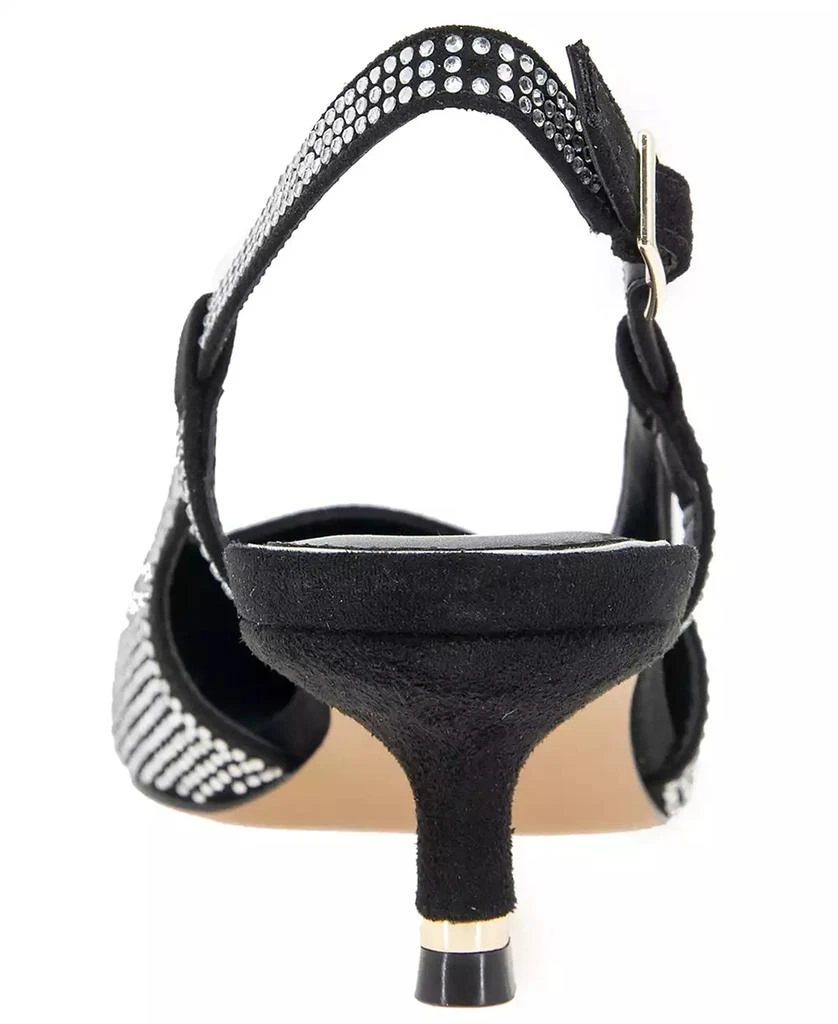 Kenneth Cole Women's Martha Crystals Kitten Heel Sling Back Pumps 7