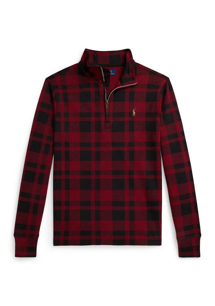 Ralph Lauren Boys 8-20 Plaid Cotton Interlock Pullover