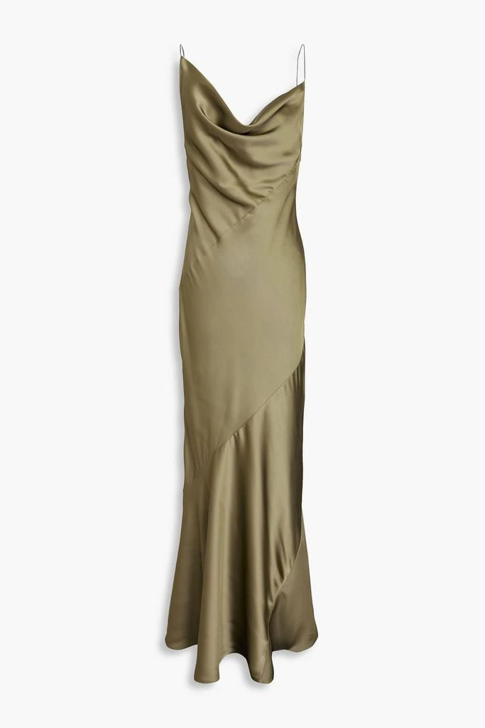 PHILOSOPHY di LORENZO SERAFINI Draped satin-twill maxi slip dress 1