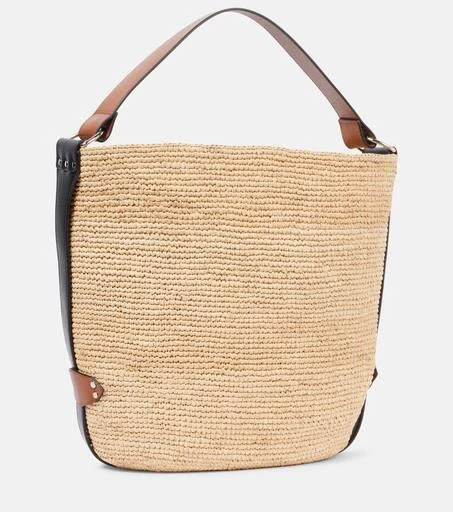 Isabel Marant Bayia leather-trimmed raffia tote bag 4