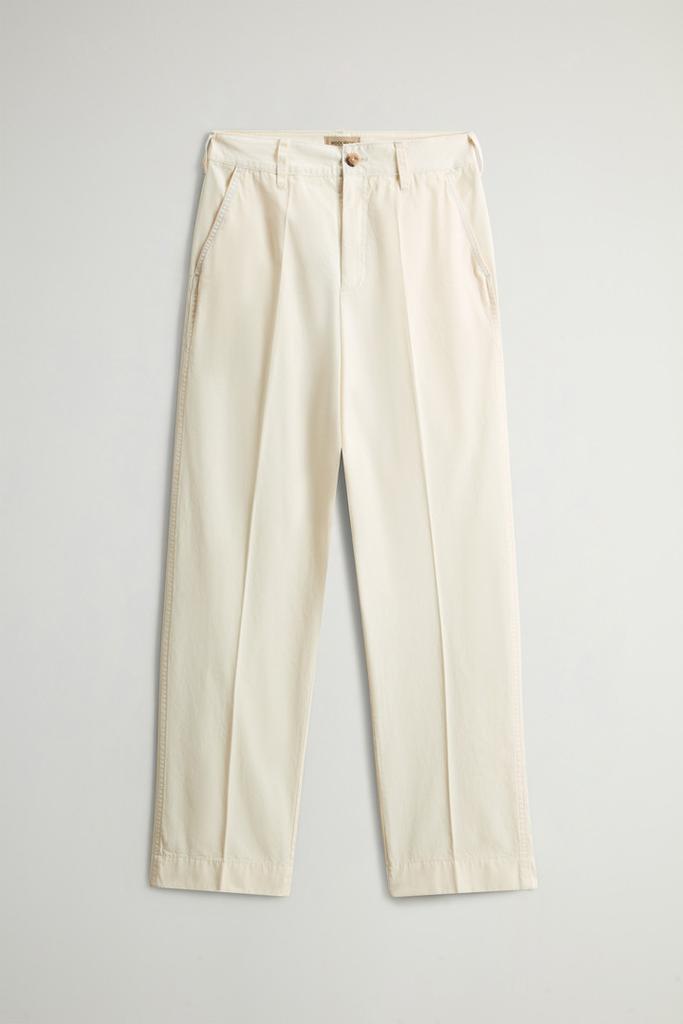 Woolrich Garment-Dyed Pure Cotton Chino Pants - Women - Blue