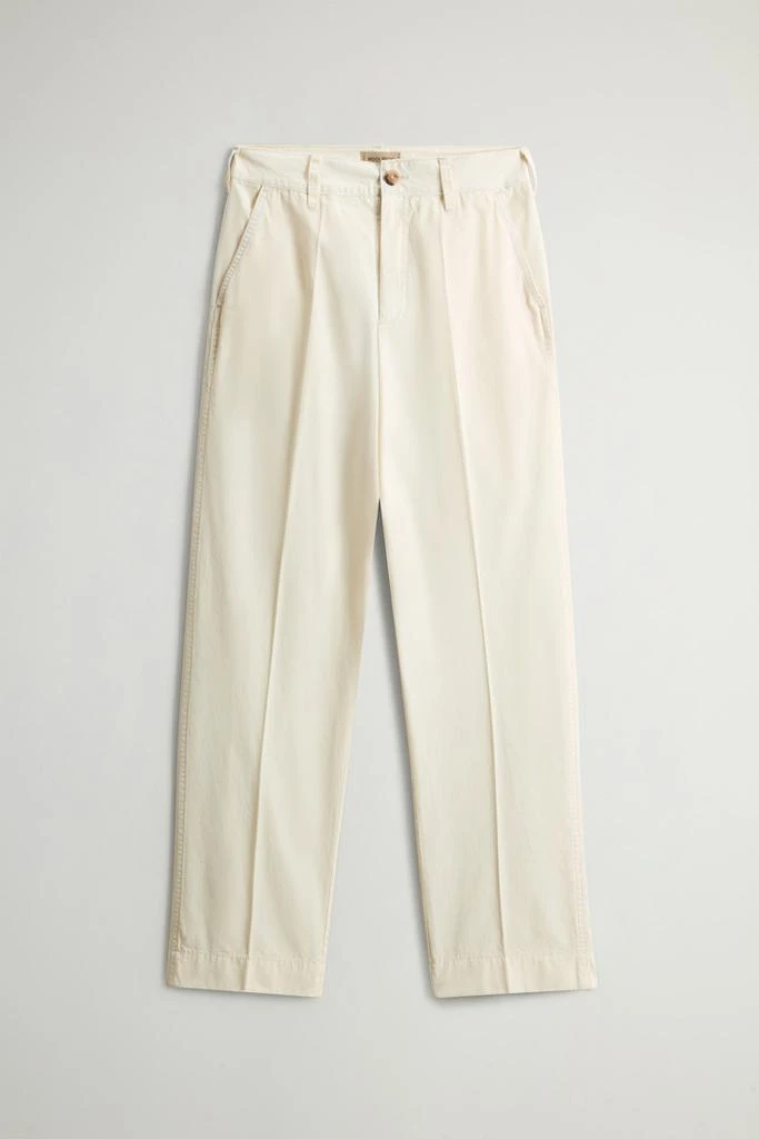Woolrich Garment-Dyed Pure Cotton Chino Pants - Women - Blue 1