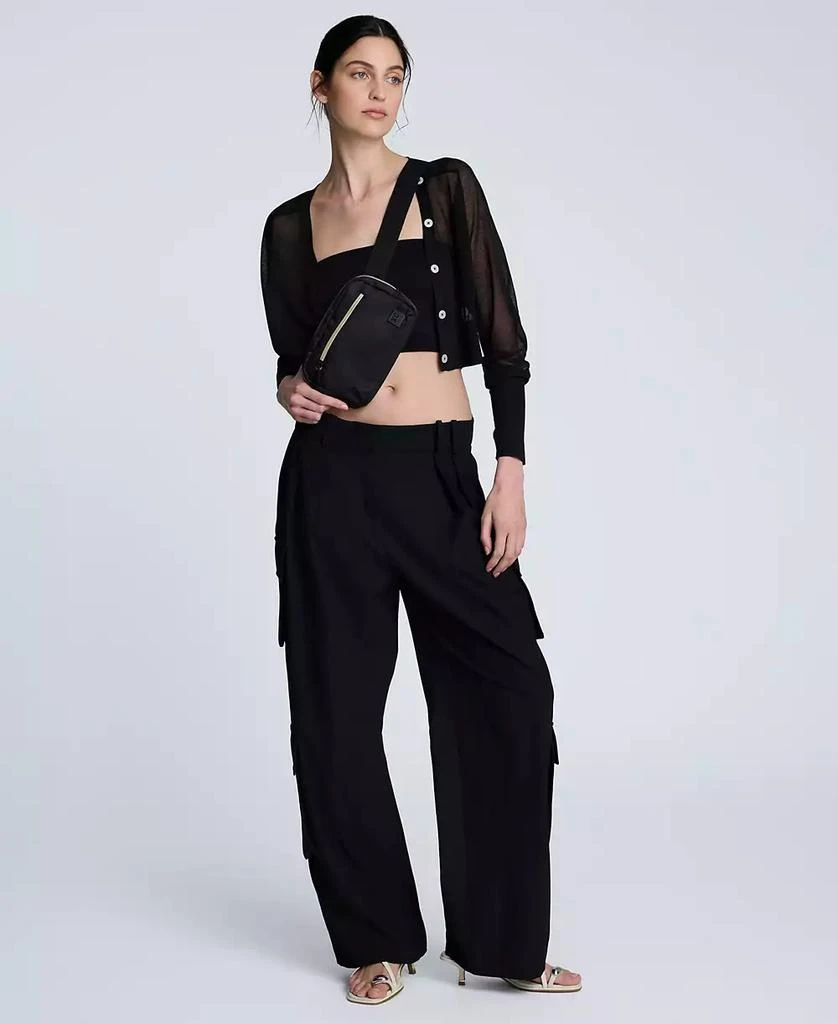 Kenneth Cole Women's Sheer Saddle-Shoulder Cropped Cardigan 6