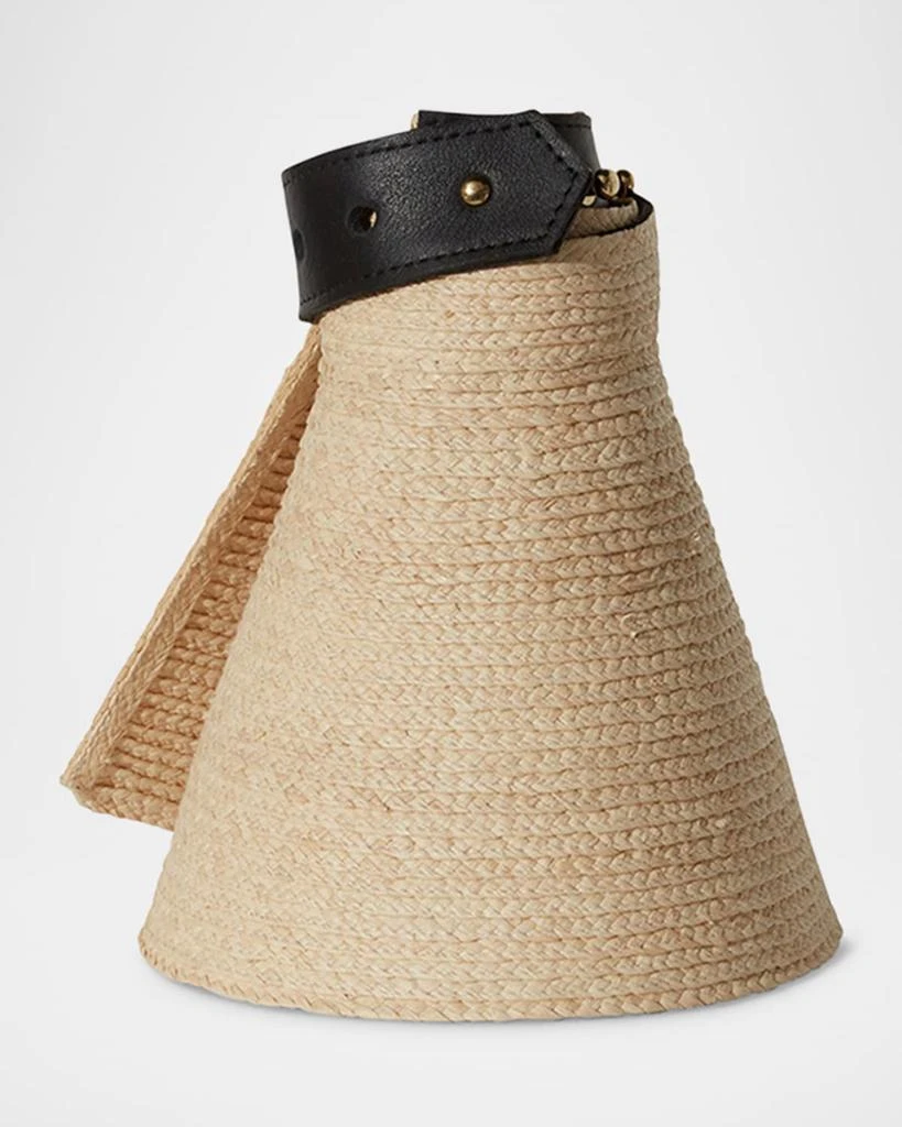 Janessa Leone Birdie Wide-Brimmed Raffia Visor 3