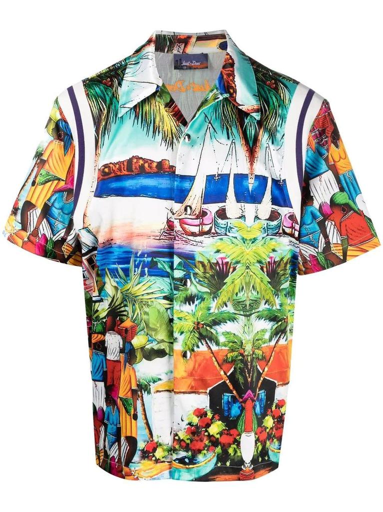 NA Multicolored graphic print short sleeved Shirt