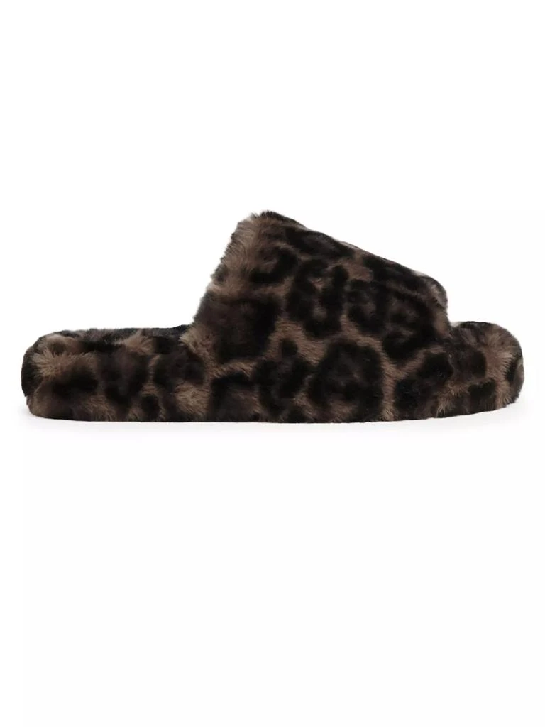 Apparis Dillon Leopard Faux Fur Slides 1